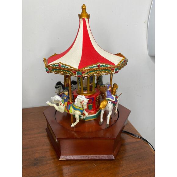 Mr. Christmas Gold Label Millennium Holiday Merry Go Round Musical Carousel - Picture 2 of 12